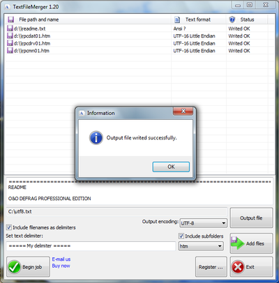 Windows 7 TextFileMerger 1.11 full